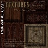 [WCP001] 12 Carved Wooden Wall Panel Textures Full Perm from E&D ENGINEERING