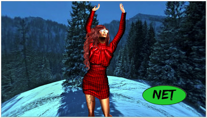 ::NET::BABILONIA DRESS MESH WOMAN RED DARK