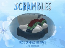 SCRAMBLES Rose Sandals in navy