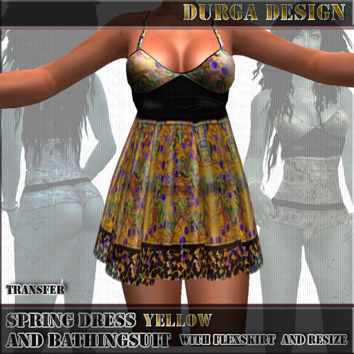 SPECIAL OFFER MOTHERSDAY>>DRESS SPRING  SKIRT OUTFIT YELLOW  OR SWIMWEAR BY DURGA DESIGN