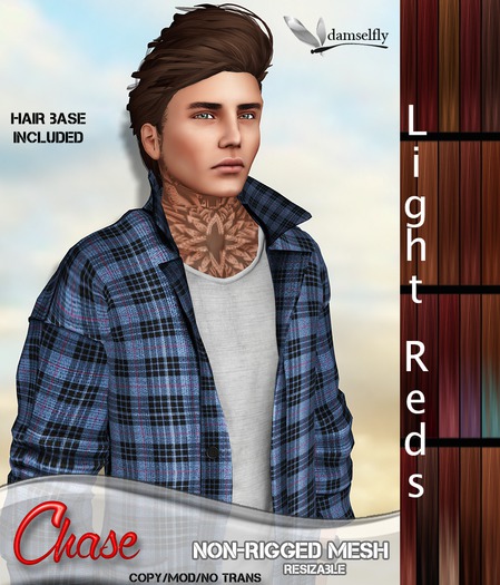 *~*Damselfly*~*Chase Non-Rigged Mesh Light Reds