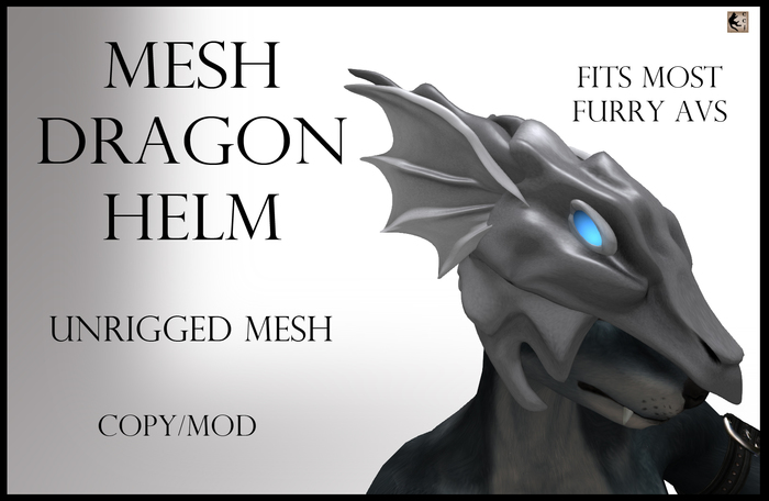 CCI - Furry Dragon Helm White