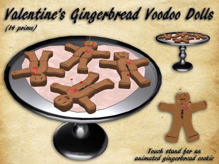 Valentine's Gingerbread Voodoo Dolls (packed)