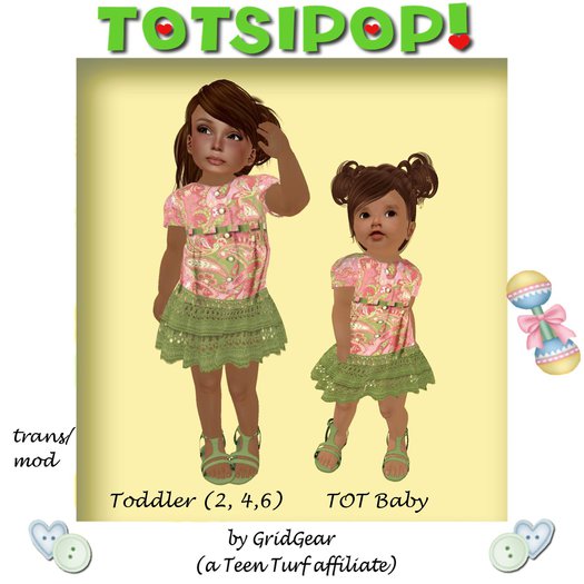 TOTSIPOP! Paisley Crochet Dress Sibling Set