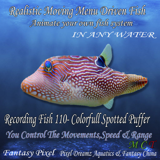 Realistic Moving Menu Driven Fish YOU CONTROL  -Recording fish 110