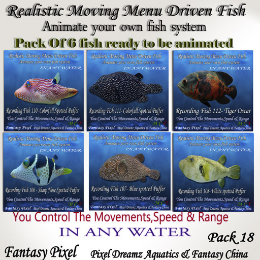  Realistic Moving Menu Driven Fish MEGA PACK 18