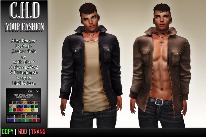 [C.H.D] Alex Ranger Leather Jacket with Shirt