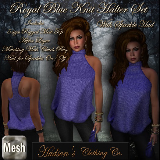 Blue Knit Halter with Sparkle Hud *Copy* ~Candace Hudson