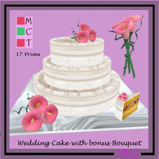 Romp ~ Wedding Cake Pink Lillies - Bonus Bouquet