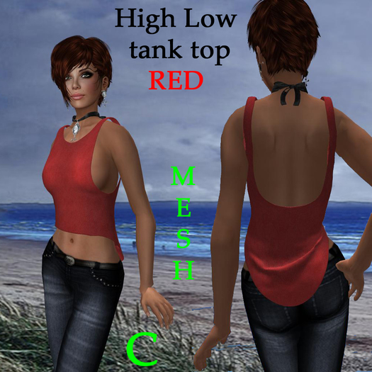 (SM)_tank long back Red