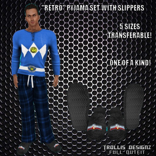 Trollis - Blue Power Rangers Pyjamas set