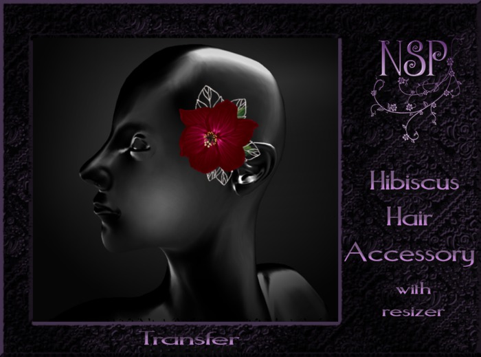 NSP Hibiscus Hair Flower Blue boxed