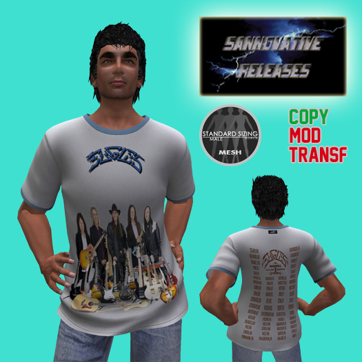 Second Life Marketplace *SR* Mens Tee Bands The Eagles