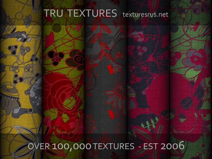 12979: 30 x Seamless Sugar Skull Patterned Fabric Textures - 1024 x 1024 Pixels 