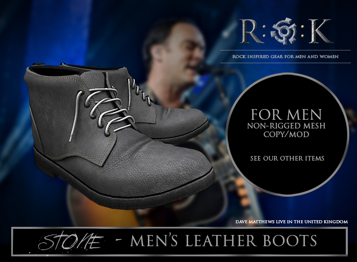 R:O:K STORE STONE LEATHER BOOT GRAY*