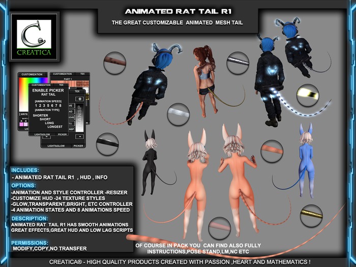 [CREATiCA] Animated Mesh Rat Tail R1 (UNISEX) - Fairy Event Promo