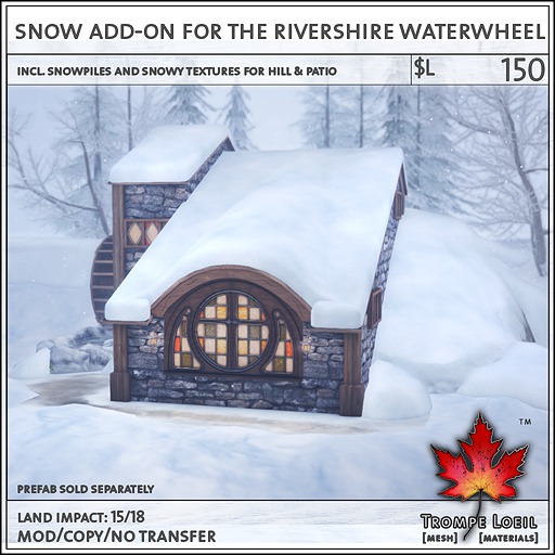Trompe Loeil - Snow Add-On for the Rivershire Waterwheel [mesh]