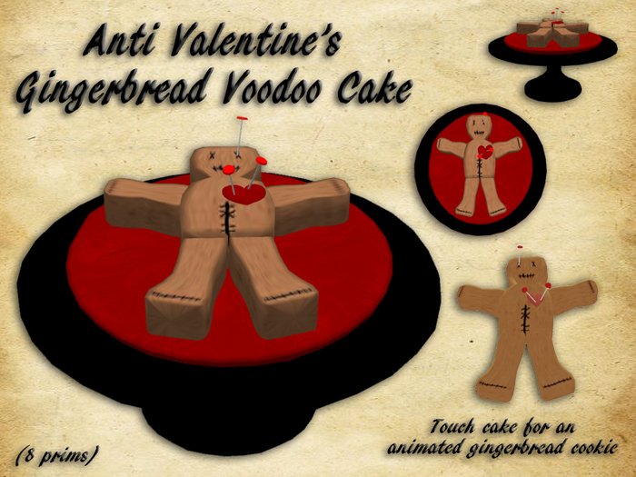 Anti Valentine's Gingerbread Voodoo Cake (packed)