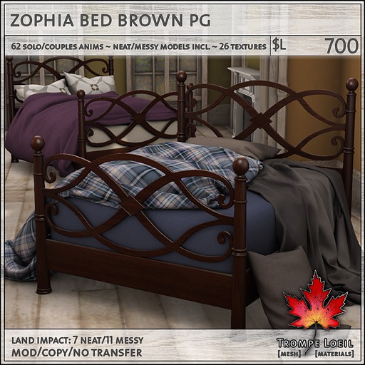Trompe Loeil - Zophia Bed Brown PG [mesh]