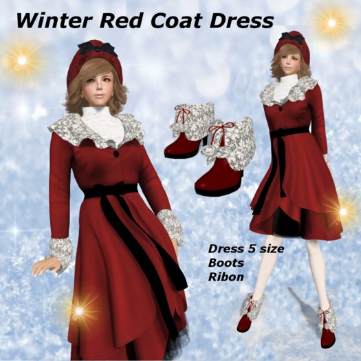 A-40-2 Winter Red Coat Dress Box