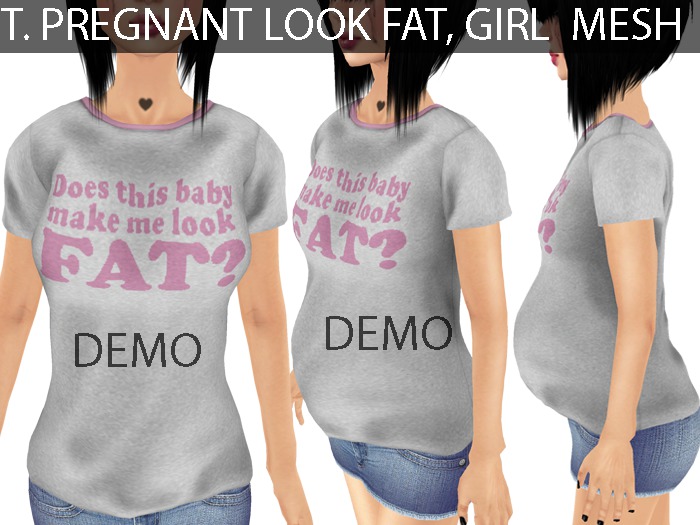 DEMO T Shirt Pregnant Look Fat, Pink - Mesh