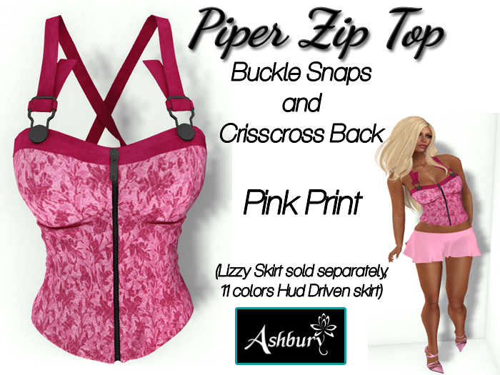 [ASHBURY] Piper Zip Top-Pink Print