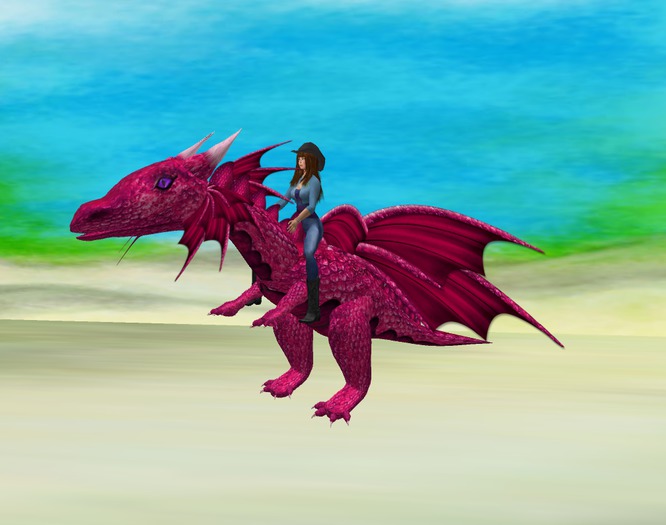 Dragon - Pink - Rideable - Walk, Run, Fly 