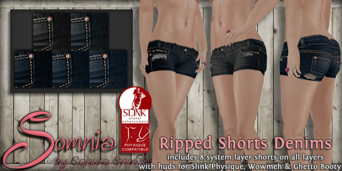 .: Somnia :. Ripped Shorts Denim {Crated}