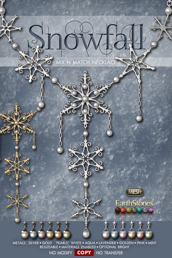 EarthStones Snowfall Necklace - Mesh (wear to unpack)