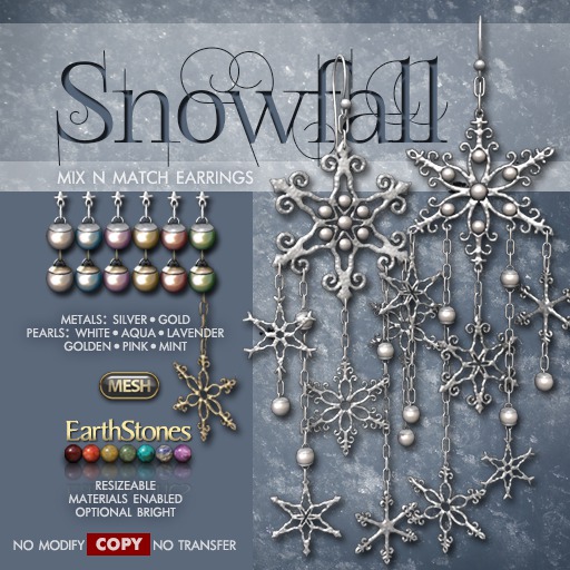 EarthStones Snowfall Earrings (Mesh)