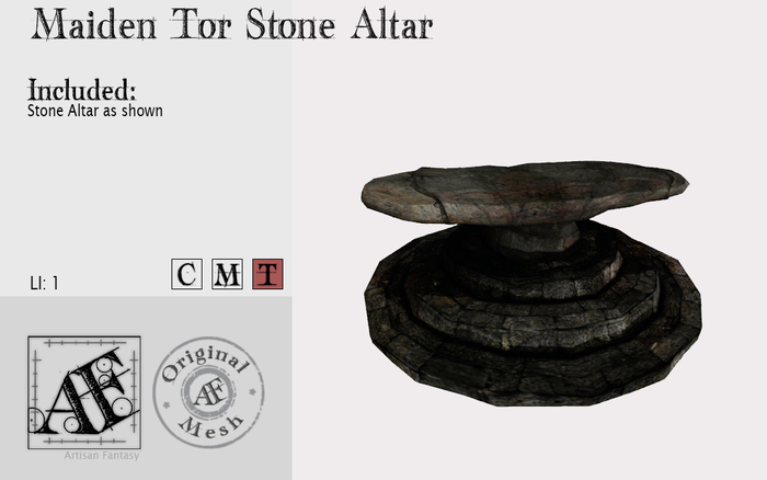 *AF* Maiden Tor Stone Circle - Stone Altar (Wear Me)