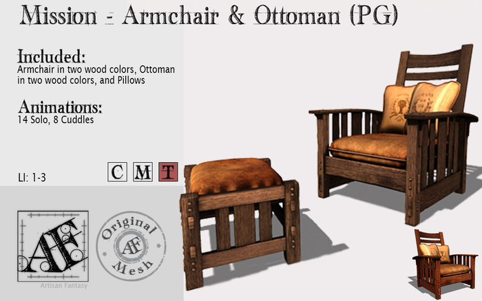 *AF* Mission Armchair & Ottoman ~ PG (Wear Me)