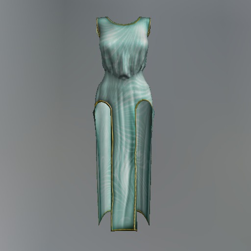 Aqua Ripples Mesh Qipao Dress