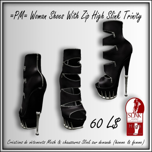 =PM= Woman Shoes With Zip High Slink Trinity