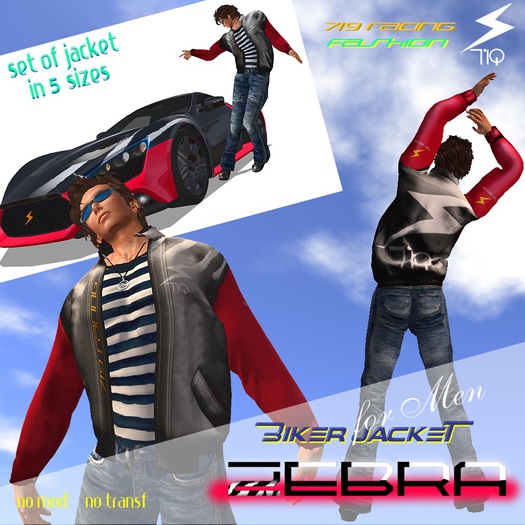 719 Racing Biker Jacket Zebra Men (Wear to unpack)