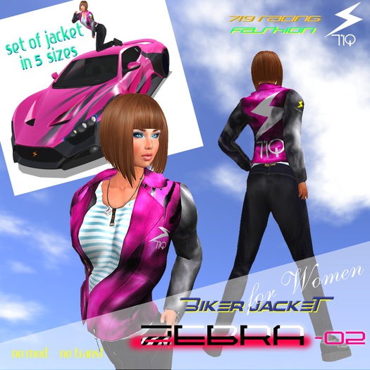 719 Racing Biker Jacket Zebra-02 Women (Wear to unpack)