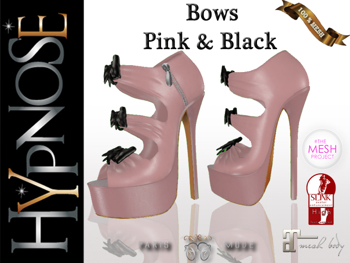 HYPNOSE - SHOES BOWS PINK & BLACK