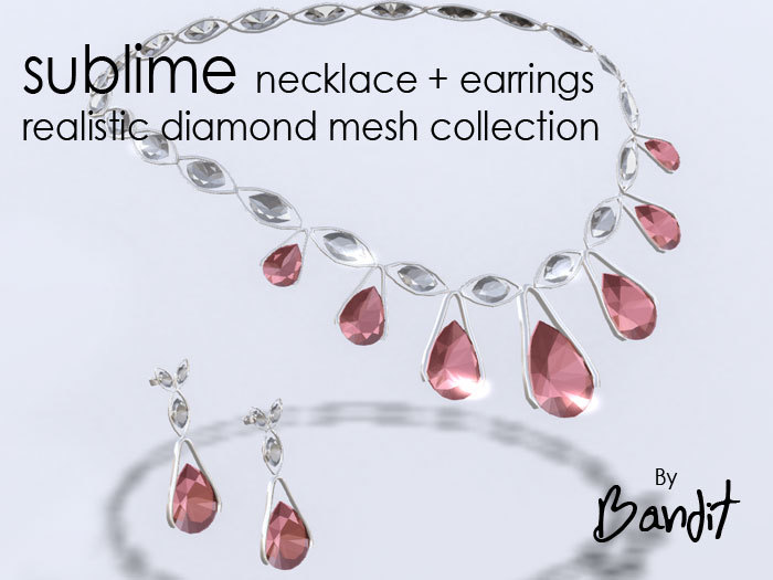 SUBLIME SET total reflective realistic jewelry - by Bandit Jewelry - necklace,earrings