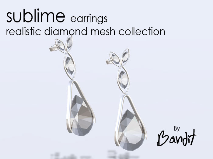 SUBLIME earrings total reflective realistic jewelry - by Bandit Jewelry 
