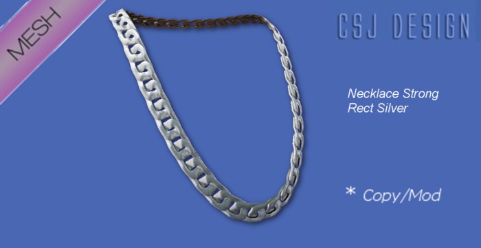 CSJ Necklace Strong Rect Silver