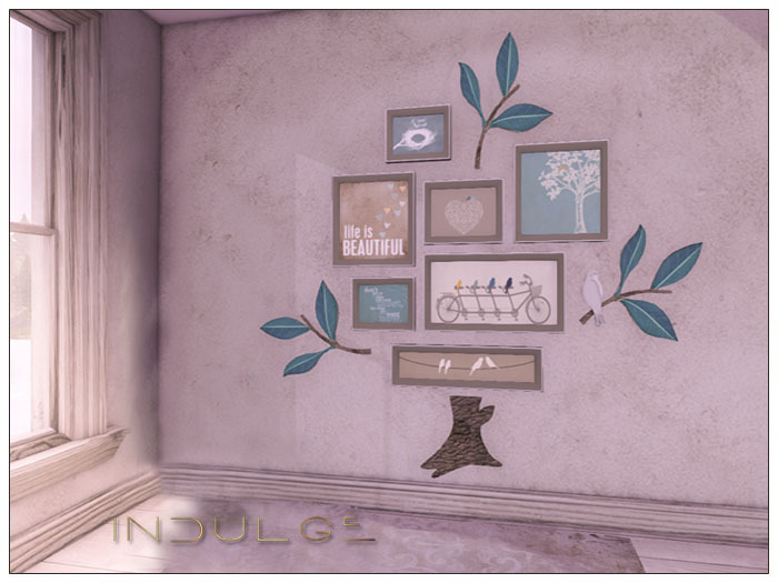 Second Life Marketplace INDULGE Tree Wall Art Teal