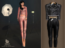 Bens Boutique - Nelly Leather Jacket & Waisted Pants Black