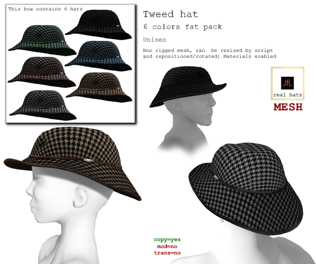 JfL tweed hat fat pack boxed