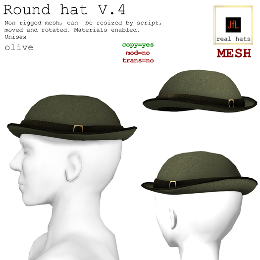JfL round hat V.4 olive boxed