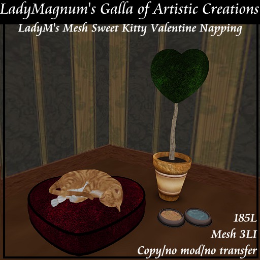LadyM's Mesh Sweet Kitty Valentine Napping -  Red