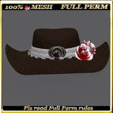LW_ Cow Girl Hat with Roses - Full Perm 1