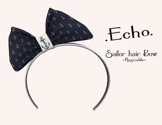 .Echo. Blue anchor Hair bow bx