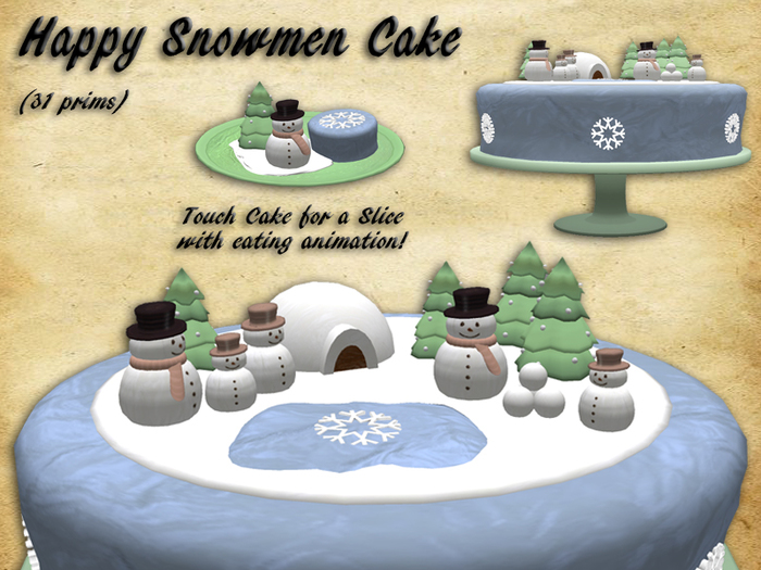 Happy Snowmen Cake (packed)
