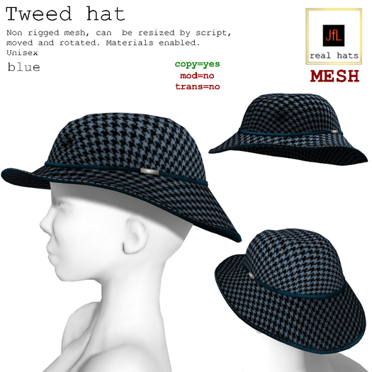 JfL tweed hat blue boxed