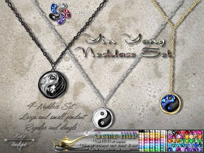 Yin Yang Necklace Set Gem